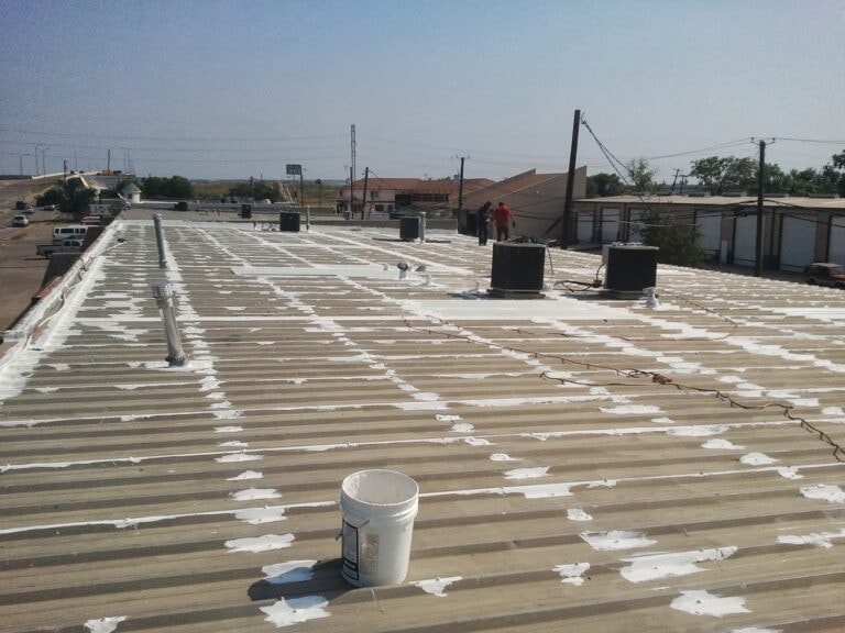 Commercial rooftop under renovation