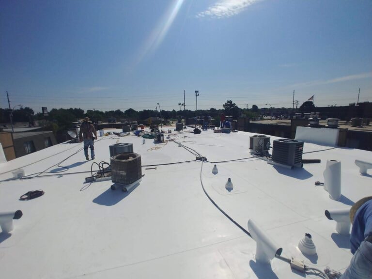 Commercial roofing aerial view